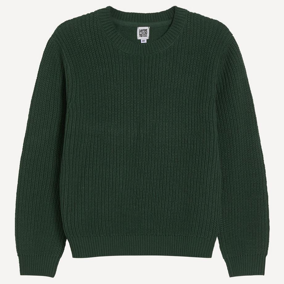La Redoute Collections  Pull col rond en maille côtelée 