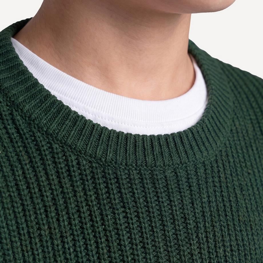 La Redoute Collections  Pull col rond en maille côtelée 