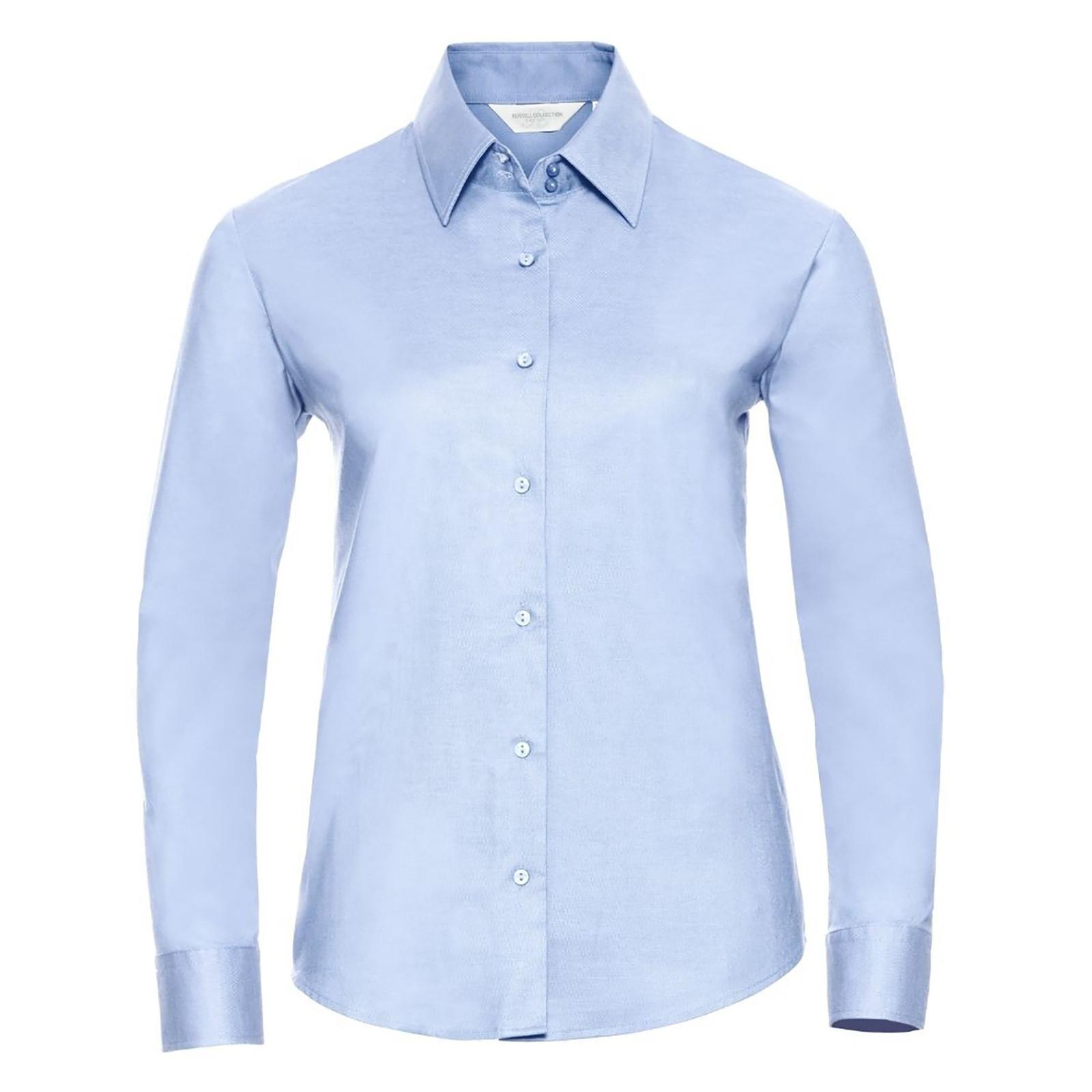 Russell  Collection Easy Care Oxford Bluse, Langarm 