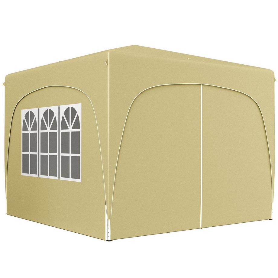 Northio Pavillon 3x3m, wasserabweisend Stabil Winterfest Pop-up Faltpavillon, UV Schutz 50+, Faltbar Partyzelt Gartenzelt mit 4 Seitenteilen Tasche Gartenpavillon für Camping Garten, Sand  