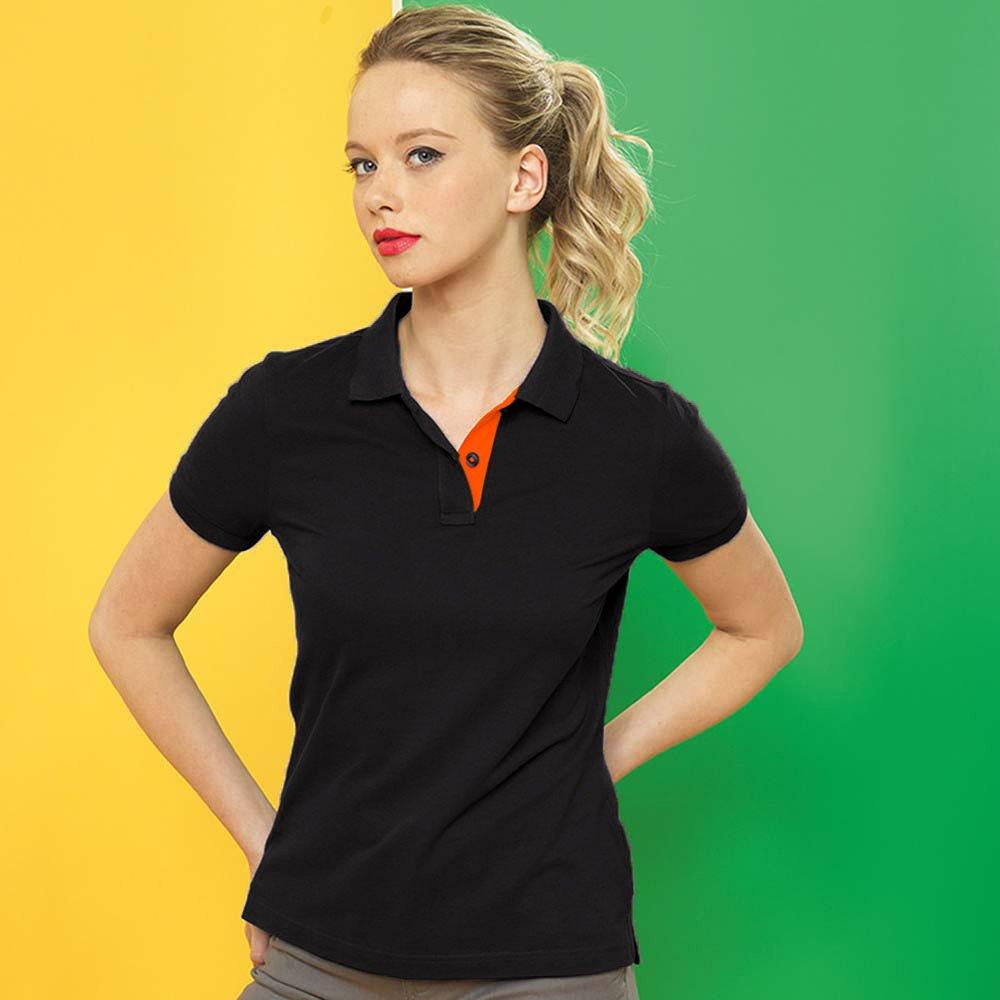 Asquith & Fox Kurzarm Kontrast Polo Shirt  