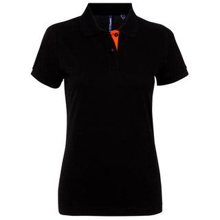 Asquith & Fox Kurzarm Kontrast Polo Shirt  