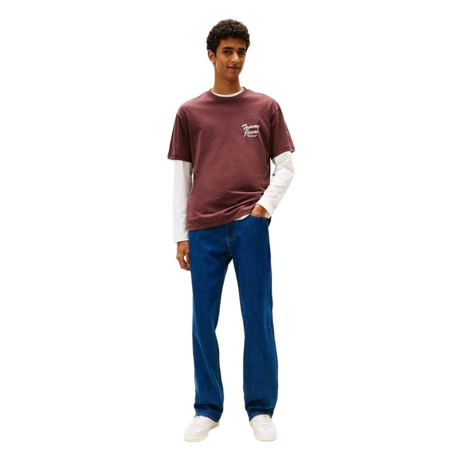 TOMMY JEANS T-Shirt Col Côtelé  
