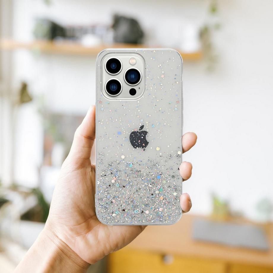 Cadorabo  Hülle für Apple iPhone 13 PRO TPU Silikon mit funkelnden Glitter 