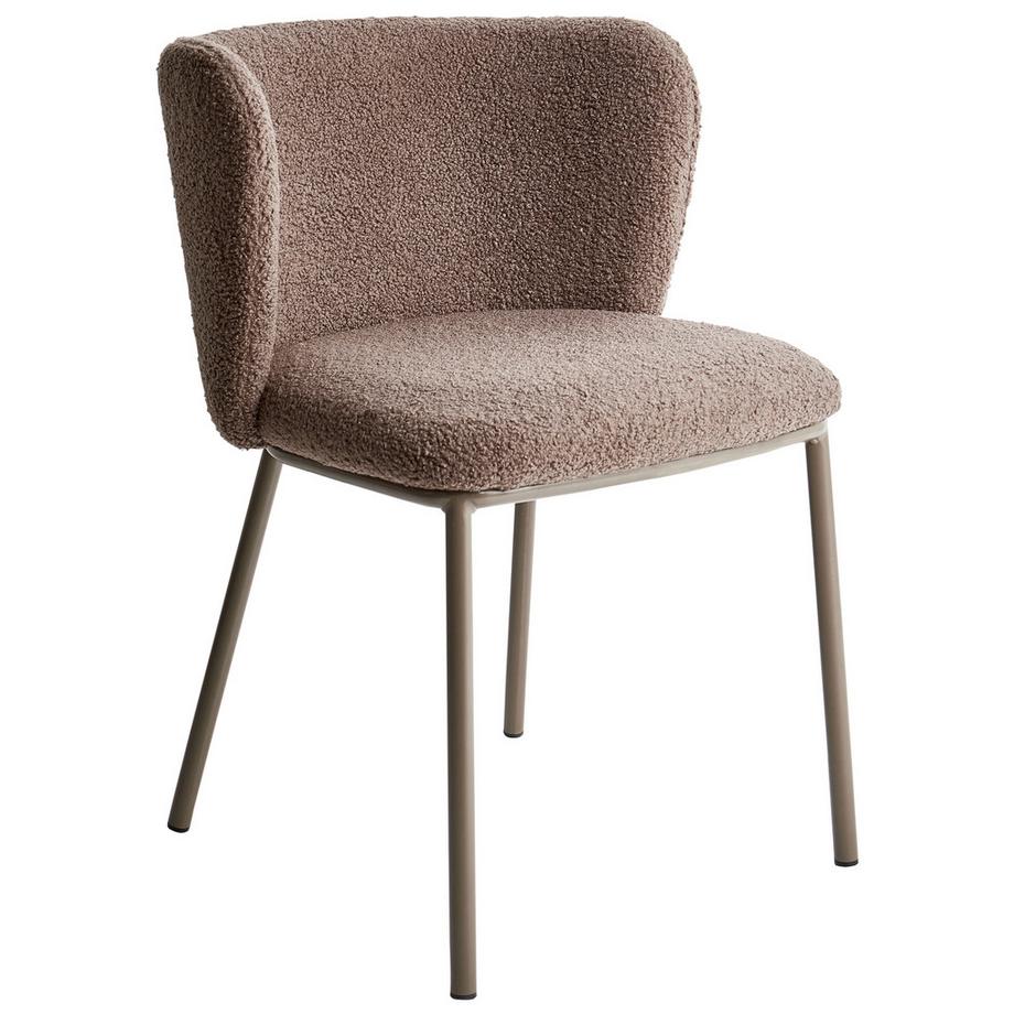 Beliani Esszimmerstuhl 2er Set aus Bouclé Minimalistisch MINA II  