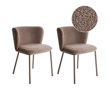 Lot de 2 chaises de salle à manger en Bouclé Minimaliste MINA II