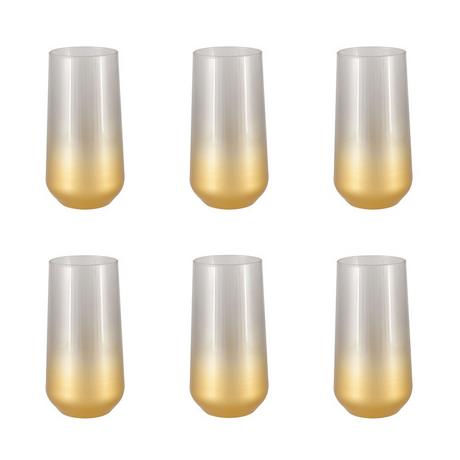 Aulica  VERRES A EAU HAUT DEGRADE GLOW FUME - LOT DE 6 