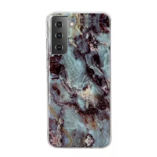 Cover-Discount  Galaxy S21 - Softes Silikon Gummi Case cyan Marble 