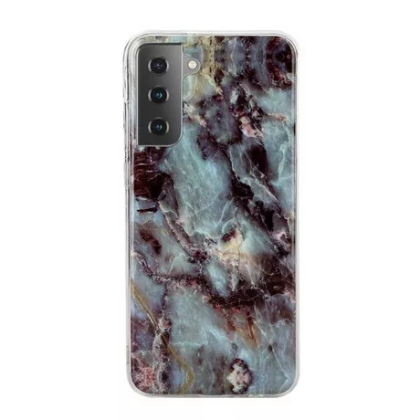 Cover-Discount  Galaxy S21 - Softes Silikon Gummi Case cyan Marble 