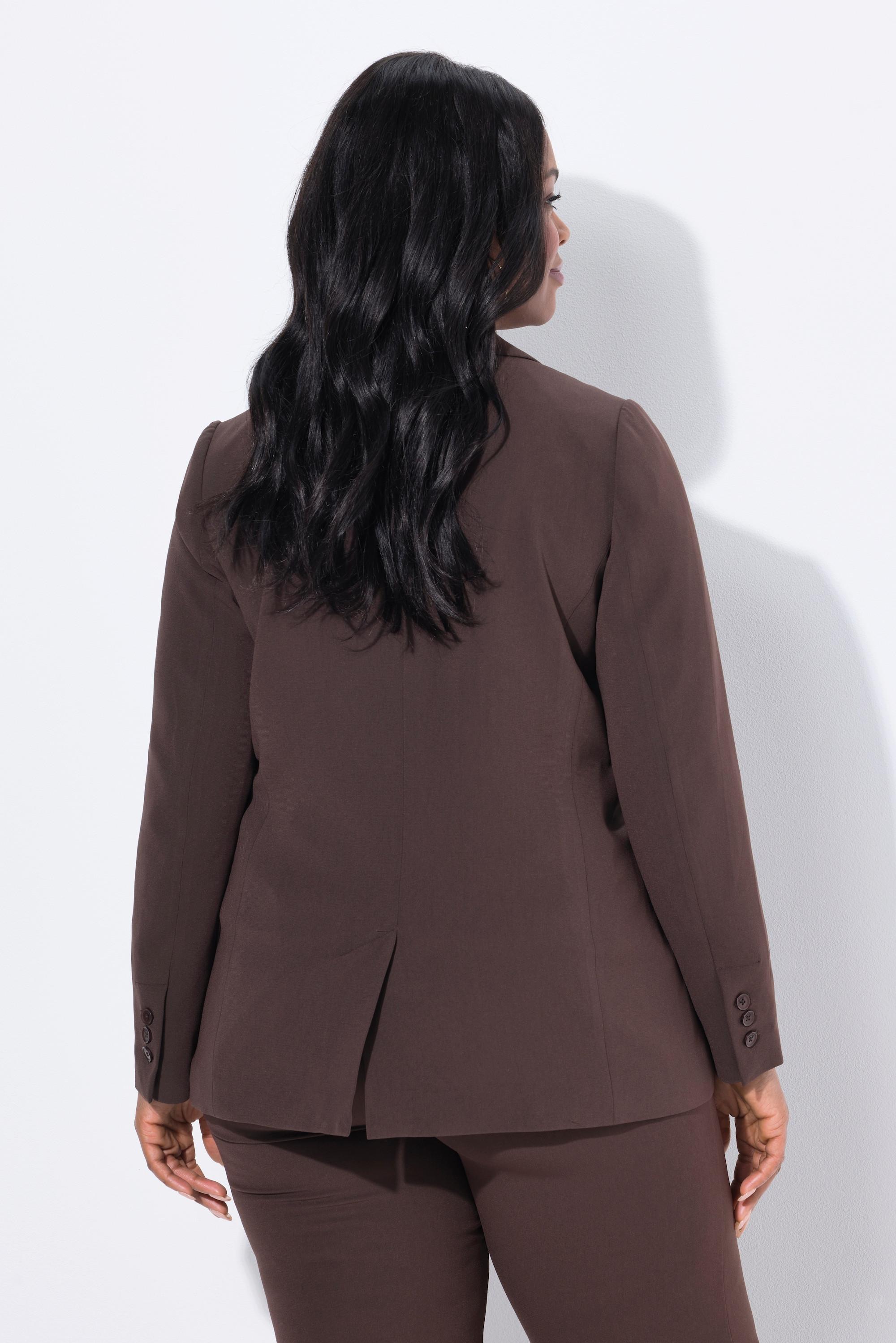 Ulla Popken Blazer Collo Revers Tasche con Patta Chiusura Bottone  