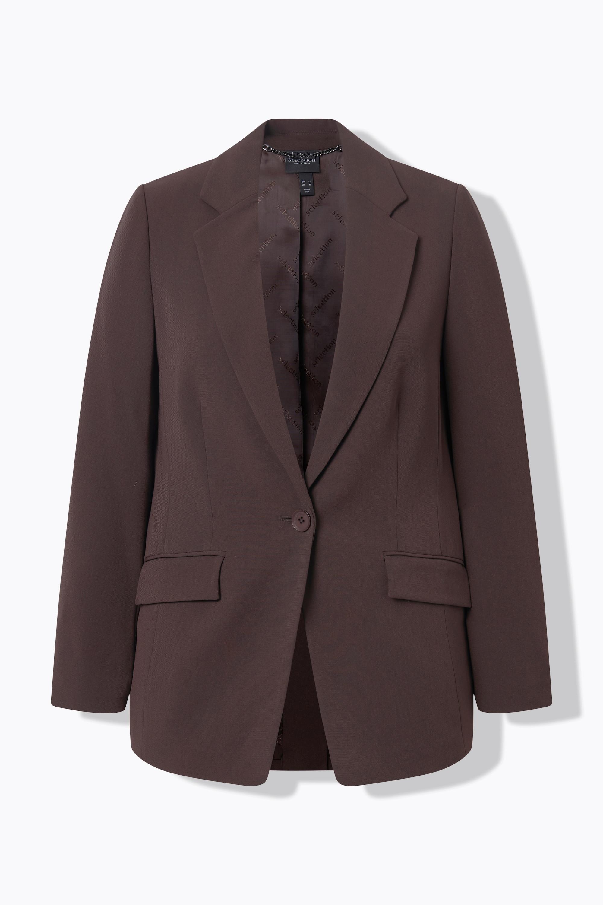 Ulla Popken Blazer Collo Revers Tasche con Patta Chiusura Bottone  