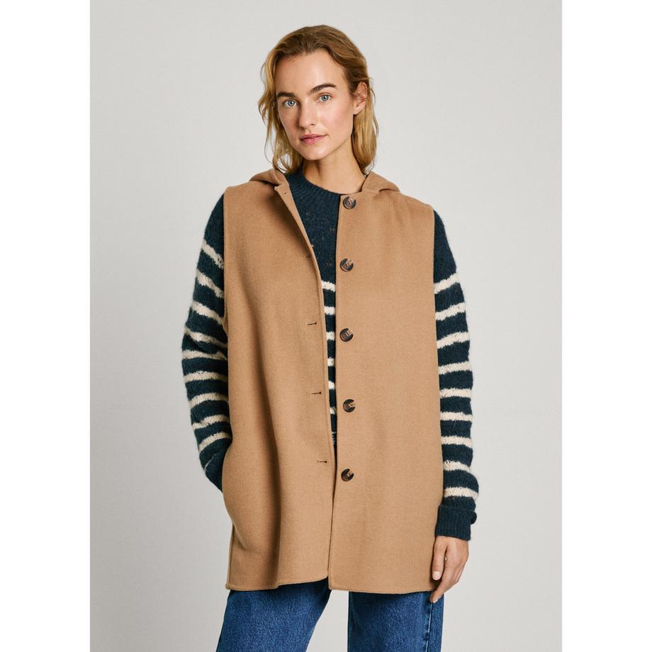 Pepe Jeans London Deila Manteau sans Manches à Capuche  