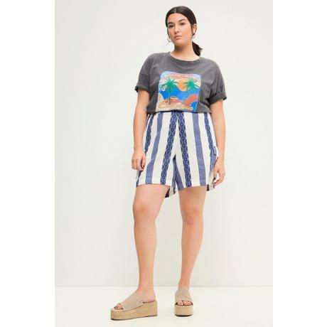 Studio Untold  Shorts, Wide Legs, HighWaist, Streifen, Elastikbund, Cargotaschen 