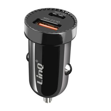 Caricabatterie auto USB-C 38W LinQ nero