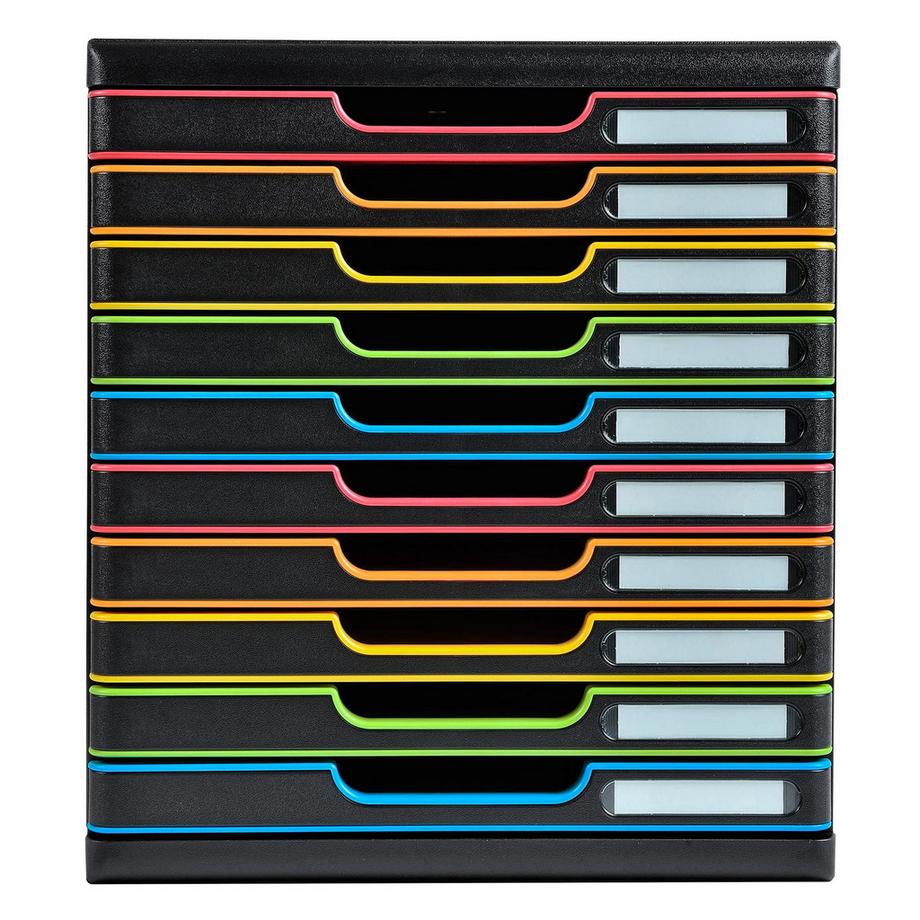 Exacompta Cassettiera Modulo Black Office 10 cassetti chiusi  