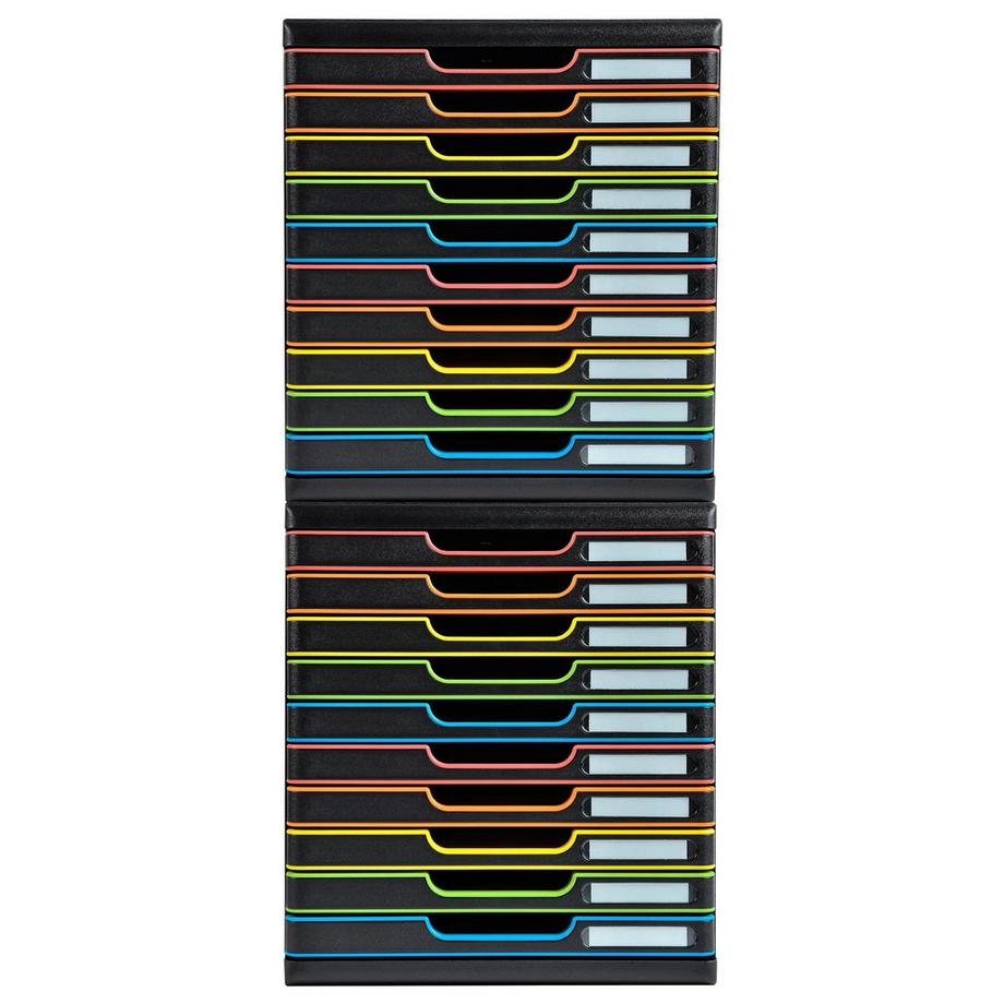 Exacompta Cassettiera Modulo Black Office 10 cassetti chiusi  