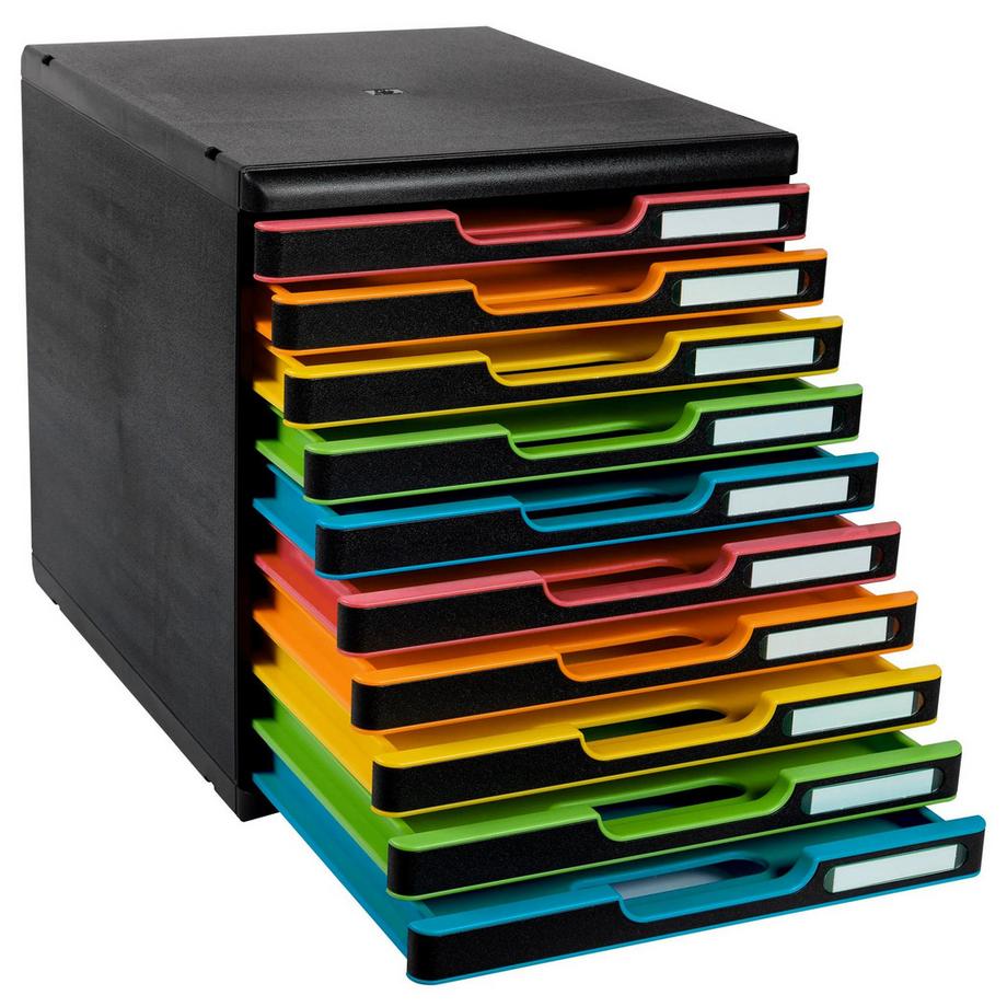 Exacompta Cassettiera Modulo Black Office 10 cassetti chiusi  