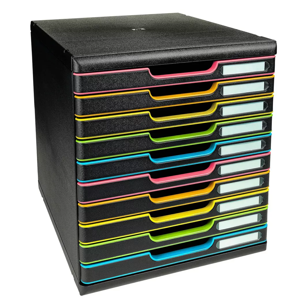 EXACOMPTA Schubladenbox MODULO A4, 10 Schübe, harlekin