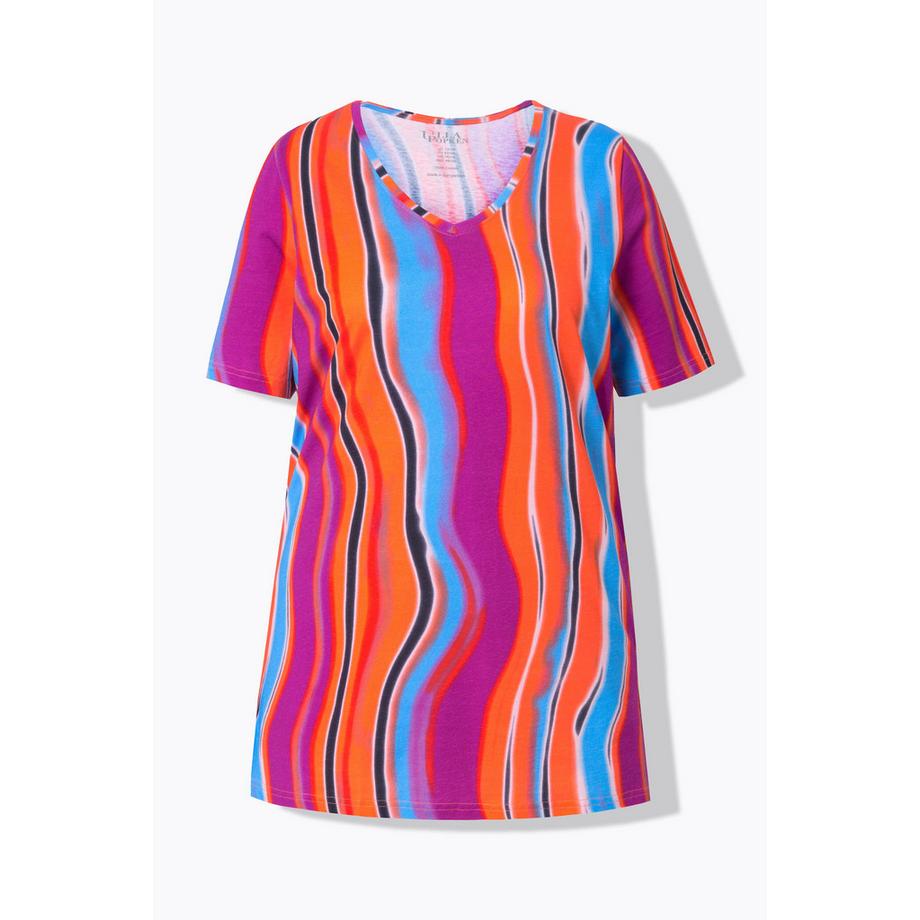 Ulla Popken Maglia Lunga Scollo a V Mezze Maniche Taglio Svasato  