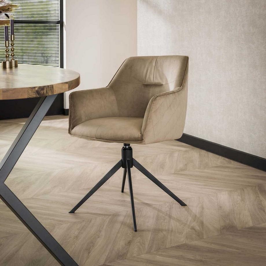 mutoni Drehstuhl Pull Velvet champagne  