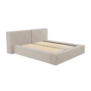 PASCAL MORABITO Letto contenitore 160 x 200 cm in Velluto a coste Beige + Materasso - TIMANO  
