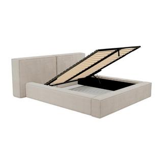 PASCAL MORABITO Lit coffre 160 x 200 cm - Velours côtelé - Beige + Matelas - TIMANO de Pascal Morabito  