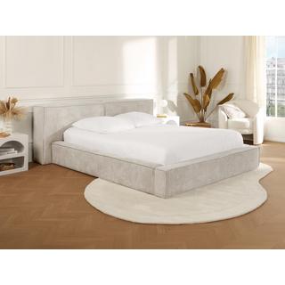 PASCAL MORABITO Lit coffre 160 x 200 cm - Velours côtelé - Beige + Matelas - TIMANO de Pascal Morabito  