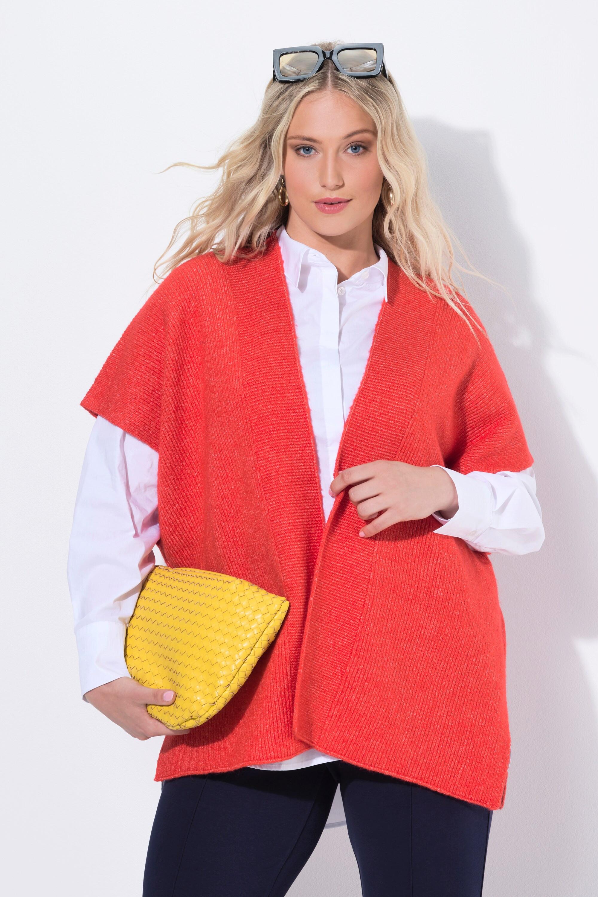 Ulla Popken Cardigan Oversize Ouvert Manches Courtes  