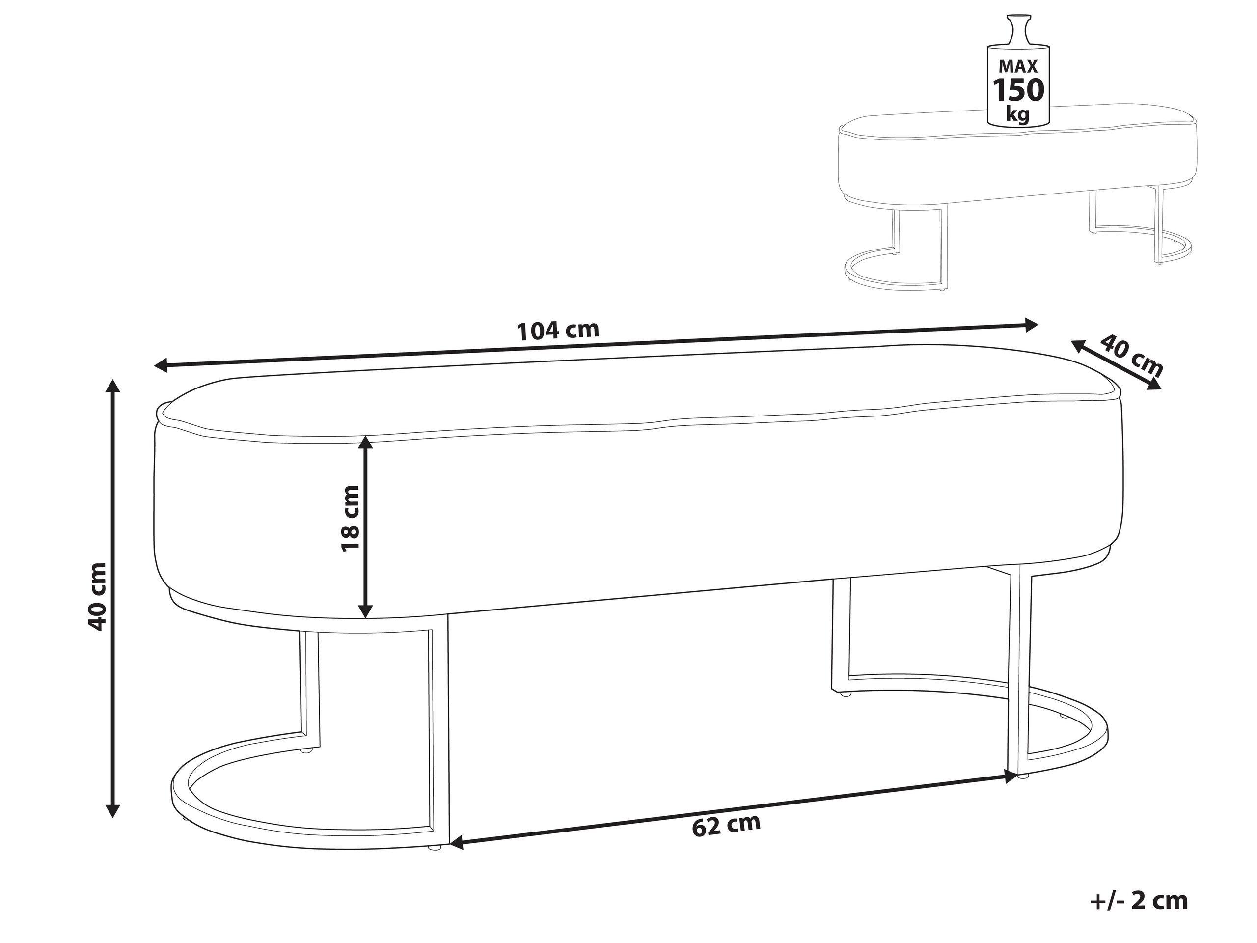 Beliani Banc en Polyester Glamour MILRY  