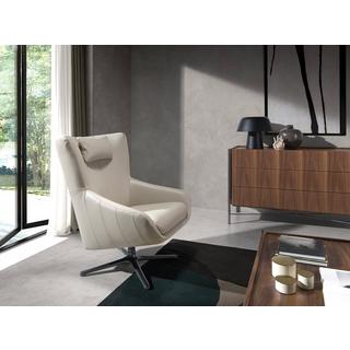 ANGEL CERDA Fauteuil pivotant en cuir gris  