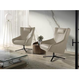 ANGEL CERDA Fauteuil pivotant en cuir gris  