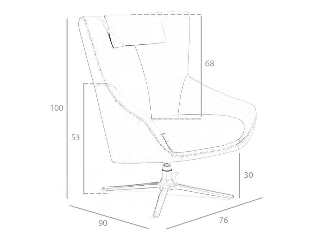 ANGEL CERDA Fauteuil pivotant en cuir gris  