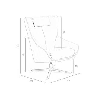 ANGEL CERDA Leder-Drehsessel Grau Taupe  