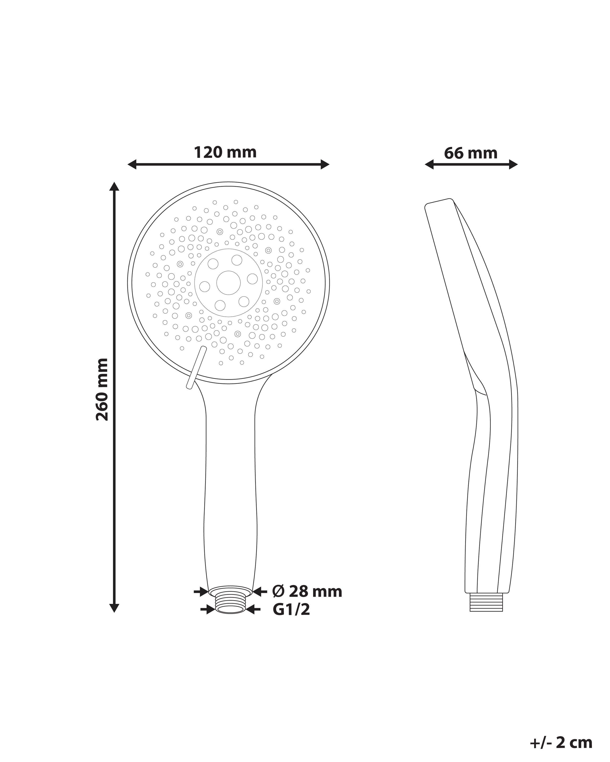 Beliani Duschkopf mit Schlauch aus ABS (robuster Kunststoff) Klassisch ICHMA  