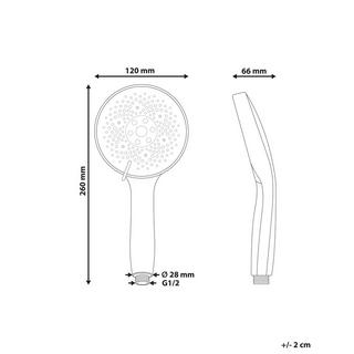 Beliani Duschkopf mit Schlauch aus ABS (robuster Kunststoff) Klassisch ICHMA  