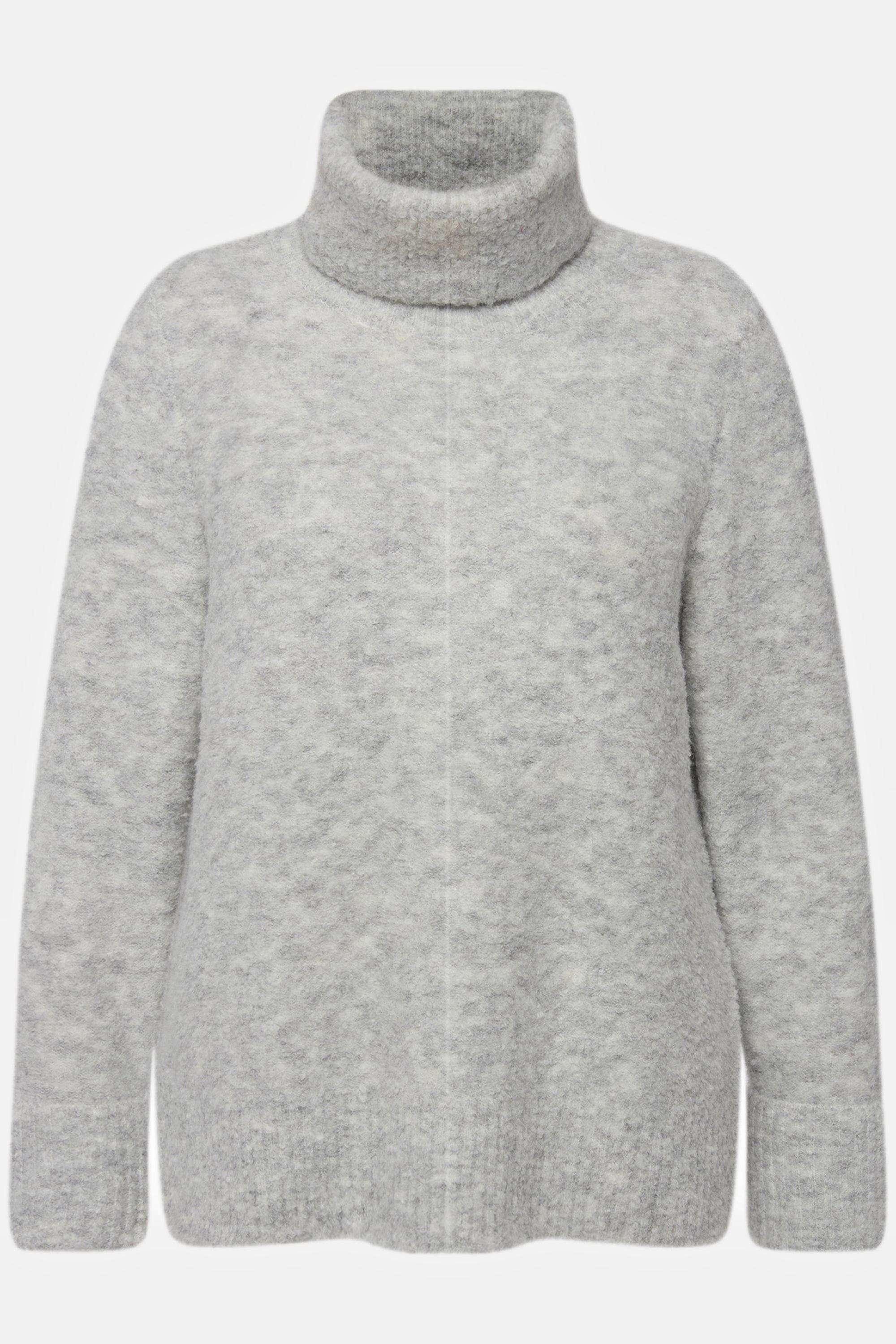 Ulla Popken  Pullover, meliert, Wollanteil, Rollkragen, Langarm 