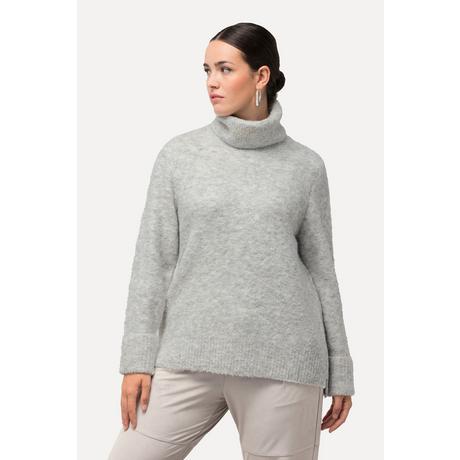 Ulla Popken  Pullover, meliert, Wollanteil, Rollkragen, Langarm 