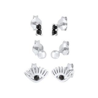 Elli  Ohrringe Stecker Evil Eye Kugel Kristall 3Er Set 