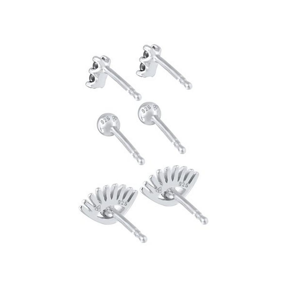Elli  Ohrringe Stecker Evil Eye Kugel Kristall 3Er Set 