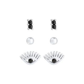Elli  Ohrringe Stecker Evil Eye Kugel Kristall 3Er Set 