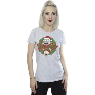 Rick And Morty T-Shirt Couronne de Noël  