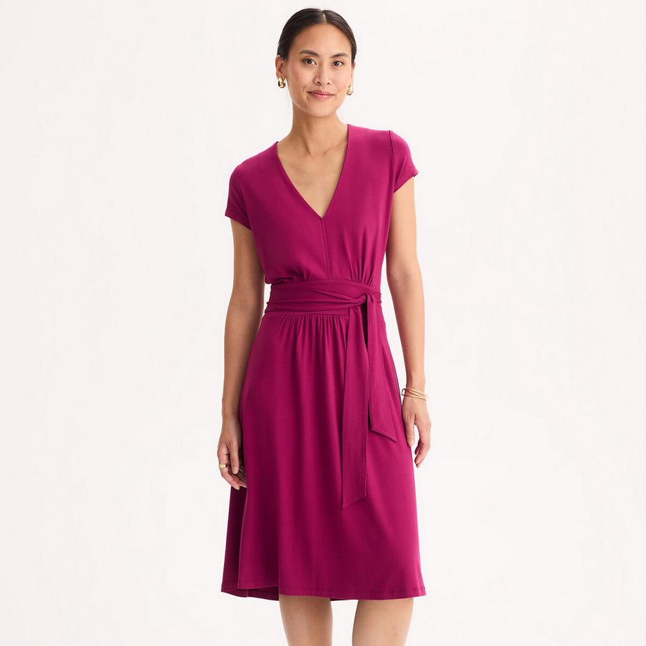 La Redoute Collections Abito svasato con scollo a V e cintura a fiocco  