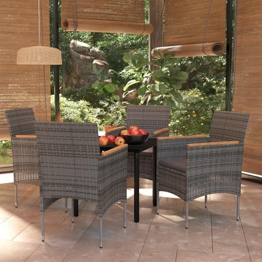 VidaXL set da pranzo da giardino Polirattan  