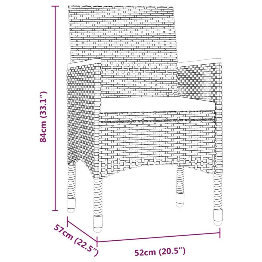 VidaXL set da pranzo da giardino Polirattan  