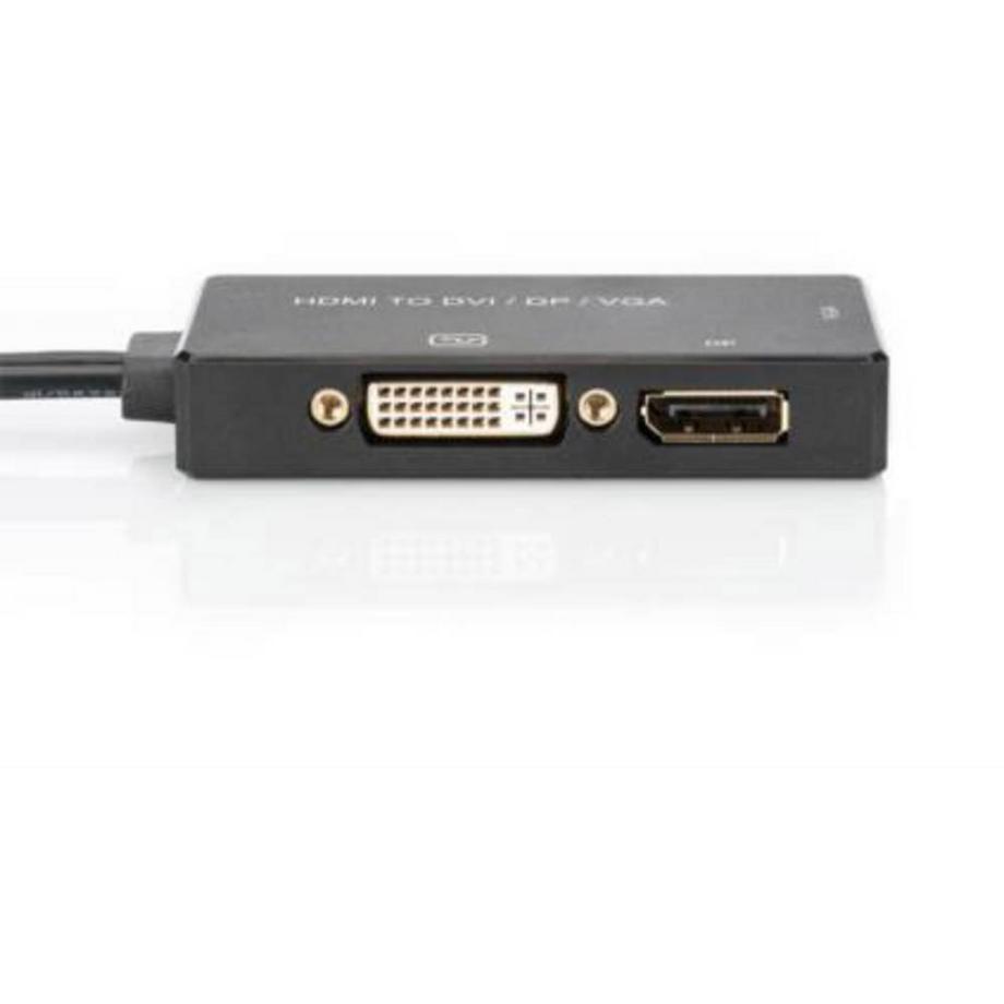 Digitus  Câble HDMI 3 en 1 - HDMI DP+DVI+VGA (St-Bu/Bu/Bu) - Longueur 20 cm - - CE 