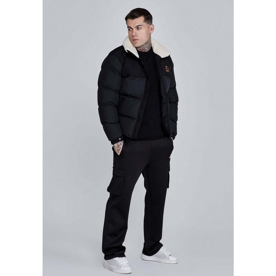 Sik Silk Puffer Winterjacke mit Sherpa Kragen  