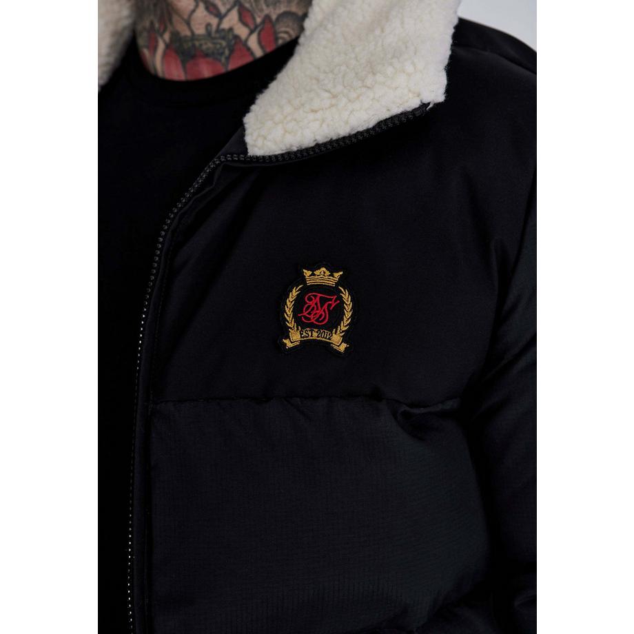 Sik Silk Puffer Winterjacke mit Sherpa Kragen  