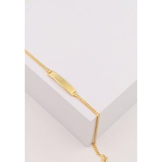 MUAU Schmuck  Bébé Bracelet Panzer Gelbgold 750, 14cm Gravurplatte 2.1cm 