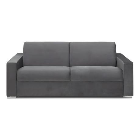 Vente-unique Schlafsofa 4-Sitzer - Liegefläche: 160 cm - Matratzenhöhe: 22 cm - Samt - Anthrazit - CALITO  