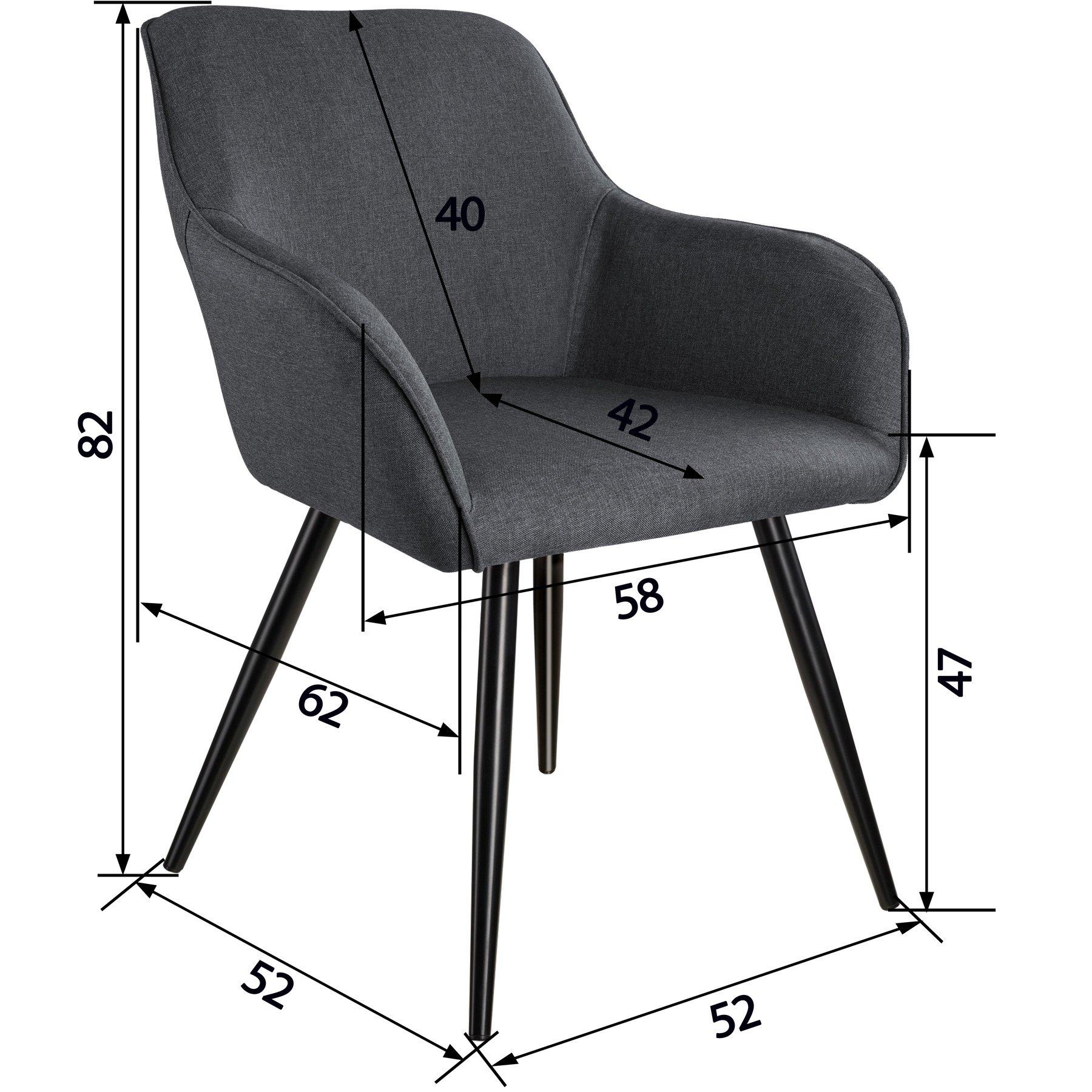 Tectake Stuhl Marilyn Leinenoptik,e Stuhlbeine  